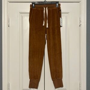NWT Electric and Rose Brown velour‎ joggers, size XS